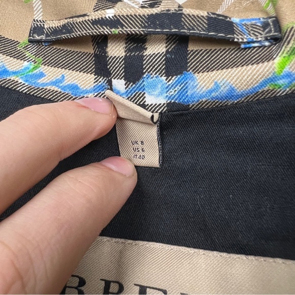 Burberry Calderbrook Scribble Printed Nova Check Long Car Coat Trench - Picture 10 of 13